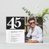 Volwassen verjaardag 45e verjaardag uitnodiging Ch (Staand voorkant)