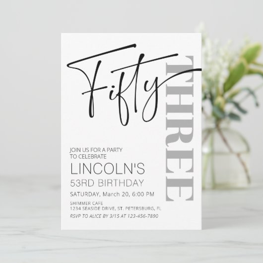 Volwassen verjaardag 51 52 53 54 55 56 57 58 59 kaart (Staand voorkant)