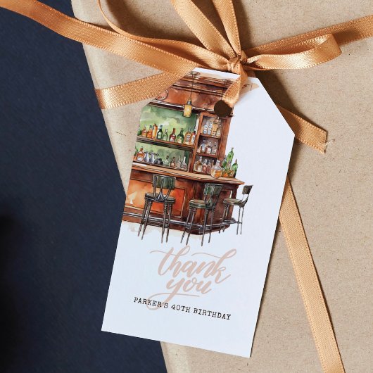 Volwassen Verjaardag Elke Leeftijd Bar Cadeaulabel