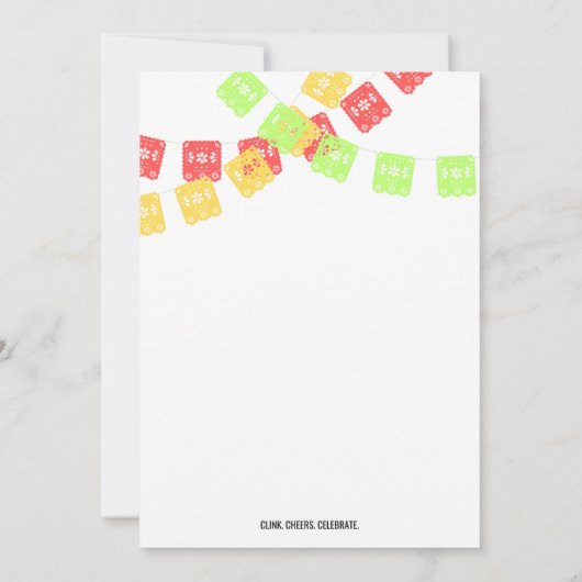 Volwassen verjaardag Fiesta Uitnodiging (Achterkant)