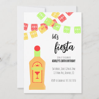 Volwassen verjaardag Fiesta Uitnodiging