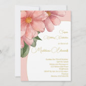 Volwassen Verjaardag Foto Roze Goud Elegant Bloeme Kaart (Voorkant)