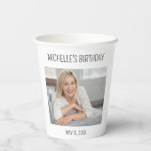 Volwassen Verjaardag Naam Foto Partij Favor Papieren Bekers (Achterkant)