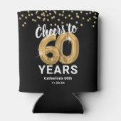 Volwassen Verjaardag Proost op 60 jaar Blikjeskoeler (Achterkant)