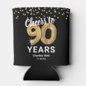 Volwassen Verjaardag Proost op 90 jaar Blikjeskoeler (Achterkant)