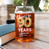 Volwassen Verjaardag Proost op 90 jaar Blikvorm Glas