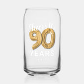Volwassen Verjaardag Proost op 90 jaar Blikvorm Glas (Voorkant)