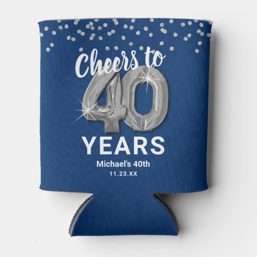 Volwassen Verjaardag Proost tot 40 jaar Blikjeskoeler (Voorkant)