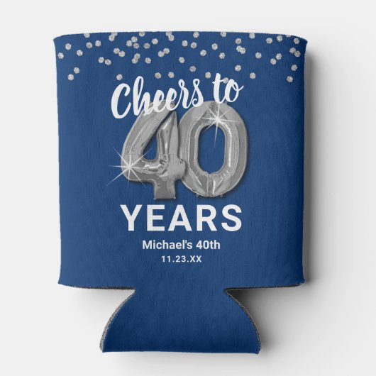 Volwassen Verjaardag Proost tot 40 jaar Blikjeskoeler (Achterkant)