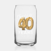 Volwassen Verjaardag Proost tot 40 jaar Blikvorm Glas (Voorkant)