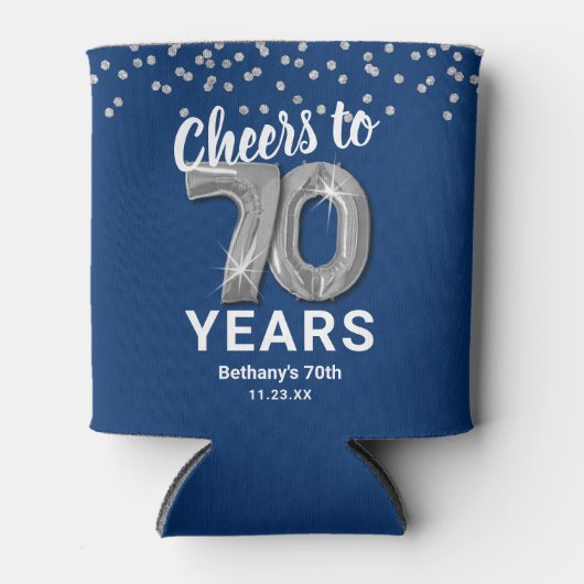 Volwassen Verjaardag Proost tot 70 jaar Blikjeskoeler (Voorkant)