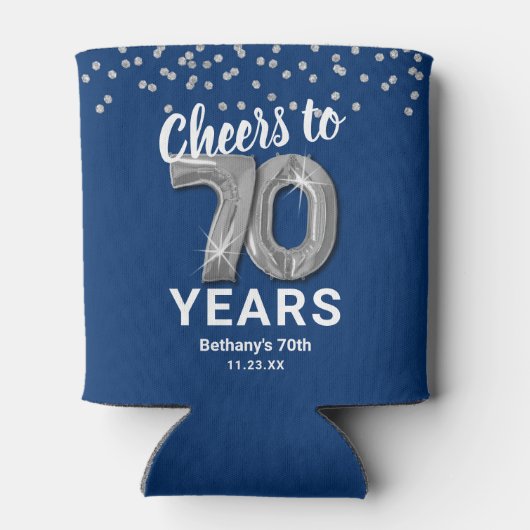 Volwassen Verjaardag Proost tot 70 jaar Blikjeskoeler (Achterkant)