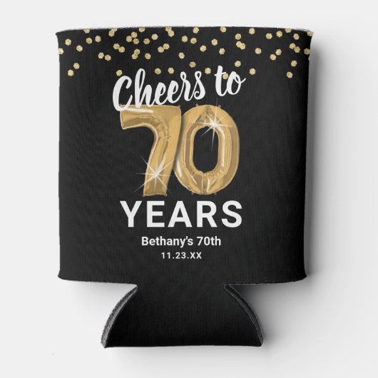 Volwassen Verjaardag Proost tot 70 jaar Blikjeskoeler (Voorkant)