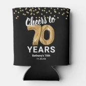 Volwassen Verjaardag Proost tot 70 jaar Blikjeskoeler (Achterkant)