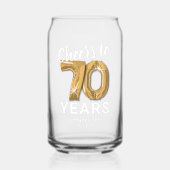 Volwassen Verjaardag Proost tot 70 jaar Blikvorm Glas (Voorkant)