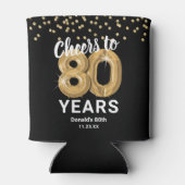 Volwassen Verjaardag Proost tot 80 jaar Blikjeskoeler (Achterkant)