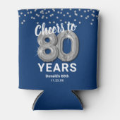 Volwassen Verjaardag Proost tot 80 jaar Blikjeskoeler (Voorkant)