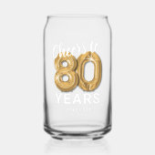 Volwassen Verjaardag Proost tot 80 jaar Blikvorm Glas (Voorkant)
