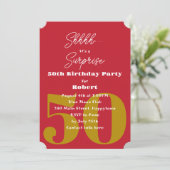 Volwassen Verjaardag Rode Verrassingsfeest Kaart (Staand voorkant)