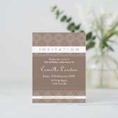 VOLWASSEN VERJAARDAG UITNODIGING:: sierlijk patter Uitnodiging Briefkaart (Staand voorkant)