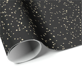 Volwassen Verjaardag Zwart Goud Glitters Cadeaupapier