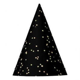 Volwassen Verjaardag Zwart Goud Glitters Feesthoedjes