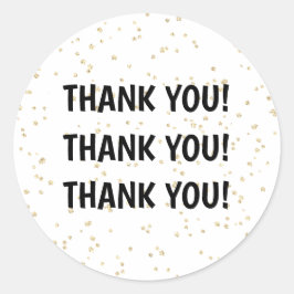 Volwassen Verjaardag Zwart Goud Glitters Ronde Sticker