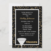 Volwassen Verjaardagsfeest Zwart en Goud Proost Kaart (Voorkant)