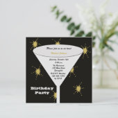 Volwassen Verjaardagsfeestglas met vuurwerk Kaart (Staand voorkant)