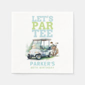 Volwassen verjaardagsfeestje golf gepersonaliseerd servet (Voorkant)