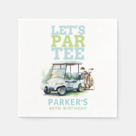 Volwassen verjaardagsfeestje golf gepersonaliseerd servet