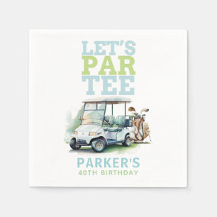 Volwassen verjaardagsfeestje golf gepersonaliseerd servet