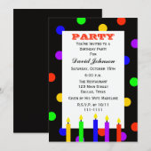 Volwassen verjaardagsfeestje kleurrijke kaarsen kaart (Voorkant / Achterkant)