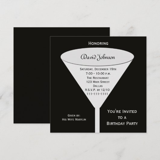 Volwassen Verjaardagsfeestje Toast Kaart (Voorkant / Achterkant)