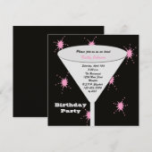 Volwassen Verjaardagsfeestje Toast Voor Haar Zwart Kaart (Voorkant / Achterkant)