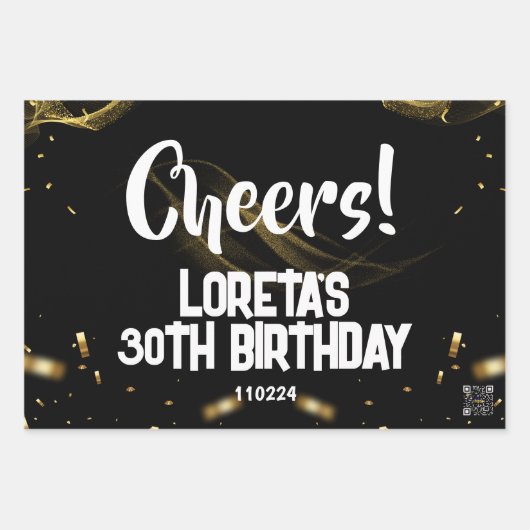 Volwassen Verrassing Verjaardag Wrapping Papier Zw Inpakpapier Vel (Voorkant)