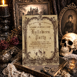 Volwassen Vintage Gotische Schedel Halloween-feest Kaart