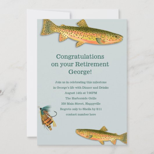 Volwassen Visfeest Uitnodigingen (Voorkant)