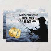 Volwassen Visser Milestone 60 Verjaardag Custom Kaart (Voorkant / Achterkant)