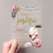 Volwassen wijn 50ste verjaardag acryl uitnodigingen (Insitu (Draagbaar))