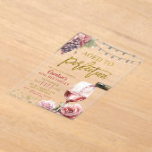 Volwassen wijn 50ste verjaardag acryl uitnodigingen (Laagn)