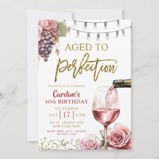 Volwassen wijn 50ste verjaardag kaart (Voorkant)