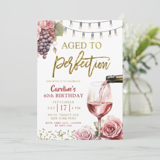 Volwassen wijn 50ste verjaardag kaart (Staand voorkant)