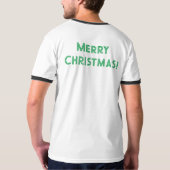 Volwassen XL Maat Kerstwensen Bedrukte Ringer Nice T-shirt (Achterkant volledig)