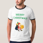 Volwassen XL Maat Kerstwensen Bedrukte Ringer Nice T-shirt (Voorkant)