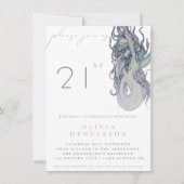 Volwassen Zeemeermin ELKE verjaardagsfeestuitnodig (Voorkant)