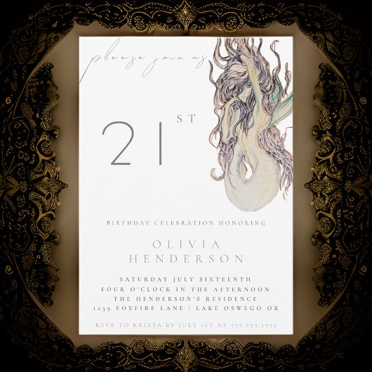 Volwassen Zeemeermin ELKE verjaardagsfeestuitnodig