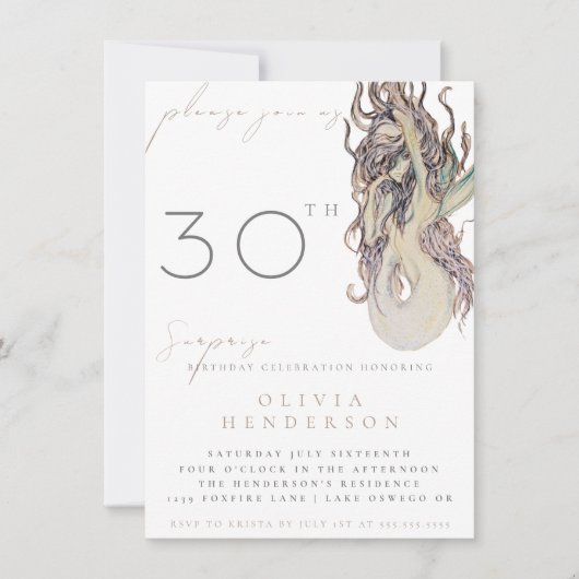 Volwassen Zeemeermin ELKE verrassing verjaardag ui (Voorkant)