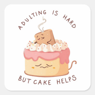 Volwassen zijn is moeilijk cake sticker - Grappige