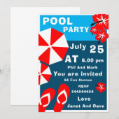 Volwassen Zomer Zwembad Feest Kaart (Voorkant / Achterkant)